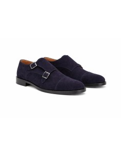 Zapato con hebilla de ante de piso antideslizante color azul 2