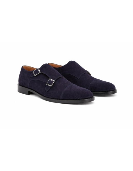 Zapato con hebilla de ante de piso antideslizante color azul