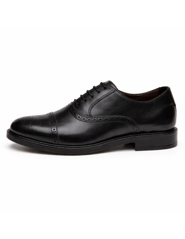 Oxford de piel de costura vuelta color negro