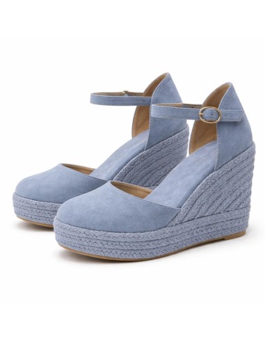 Blue solid color espadrilles for women