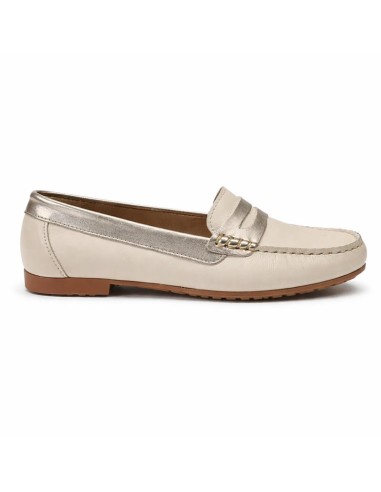 Mocasines de mujer de piel con antifaz color blanco