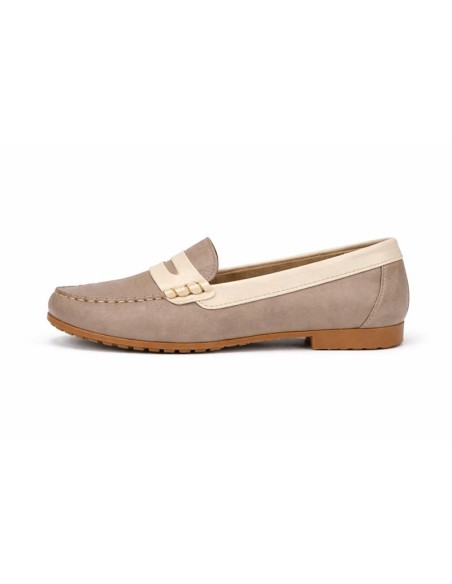 Mocasines de mujer de piel con antifaz color beige