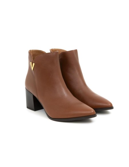 bottines femme lisse marron W-ELIN-MARRON