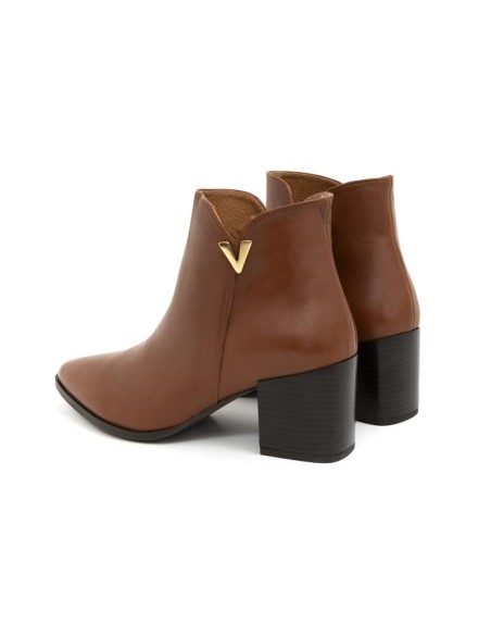 Botines de mujer liso liso color marrón