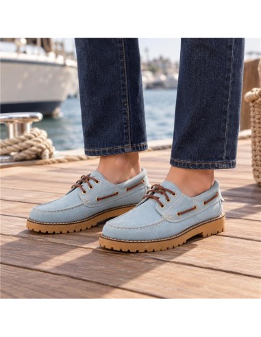Chaussures bateau femme suède bleu W-NALENA-BLUE