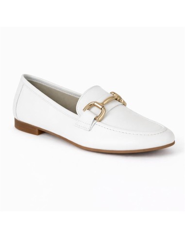 Mocasines de mujer de piel con antifaz color blanco