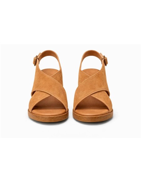 Light Brown suede women's sandals