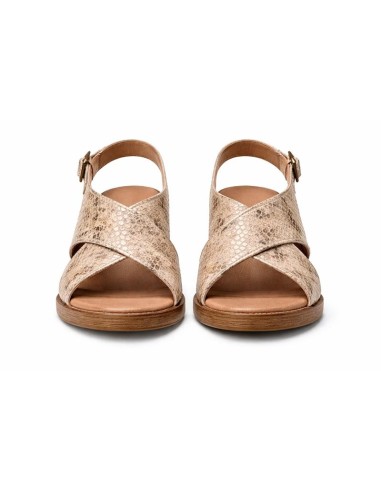 Beige leather women's sandals