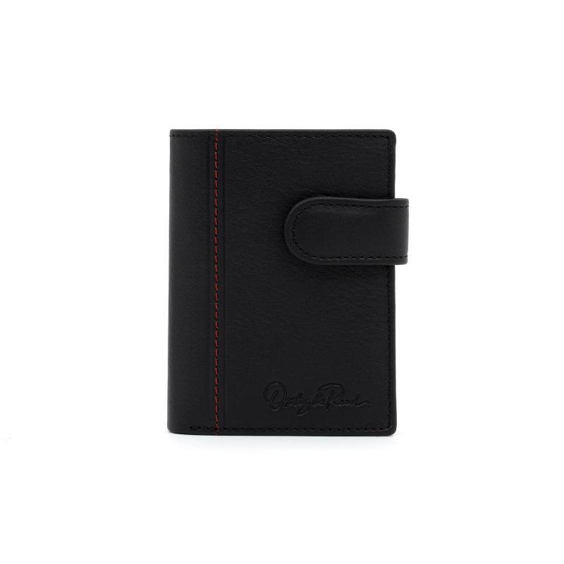 black leather wallet AC-LYON-869-NEGRO