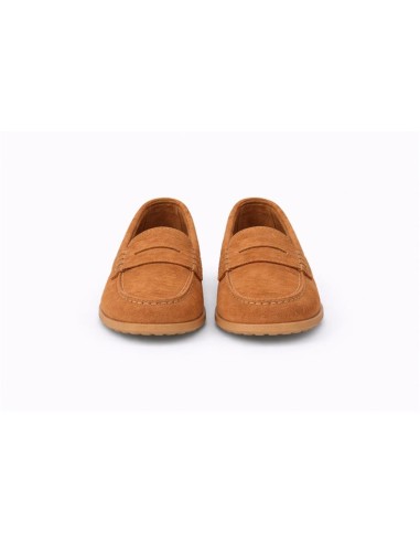 Mocasines de mujer de ante con antifaz color marrón