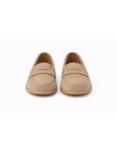 Mocasines de mujer de ante con antifaz color beige 2
