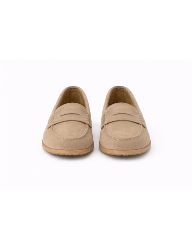 Mocasines de mujer de ante con antifaz color beige