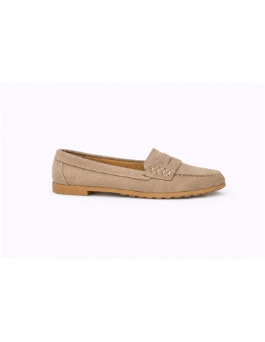Mocasines de mujer de ante con antifaz color beige