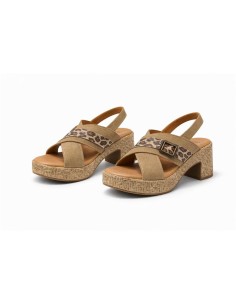 Sandalias de mujer de piel combinado de pieles color beige 2