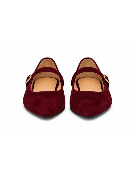 Burgundy suede Ballet Flat