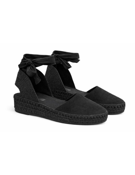 Espadrilles femme lisse le noir W-ARELA-BLACK