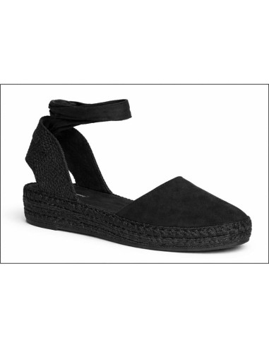 Black solid color espadrilles for women