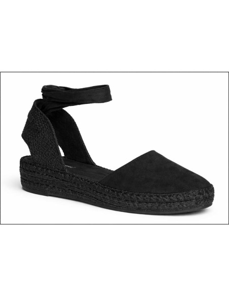 Espadrilles femme lisse le noir W-ARELA-BLACK