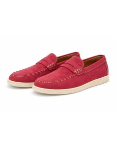 Mocasín de ante con antifaz color burdeos
