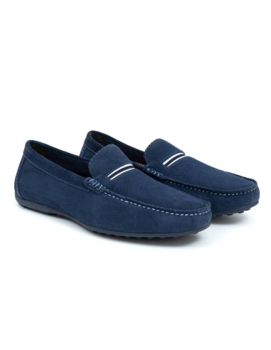 Mocasín de ante con cinta color azul SOCAMAN-JEANS