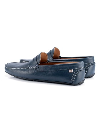 Mocassin de peau bleu EDOL-NAVY