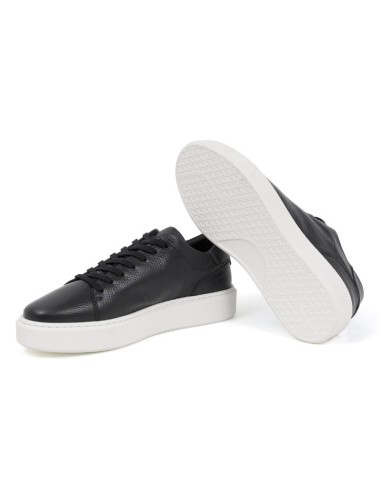 Black leather sneakers