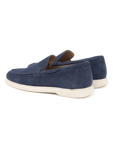 Blue suede moccasin