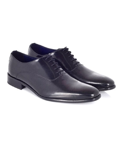 Black leather derby