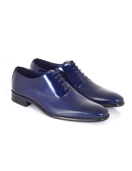 Blue leather Oxford