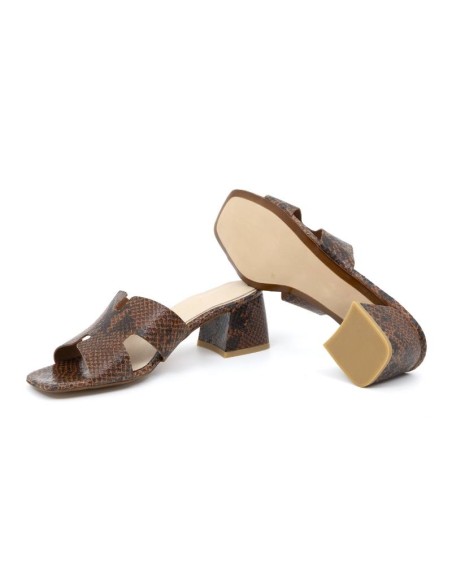 Brown leather women's sandals