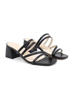 Zapato de Vestir de piel con tiras color negro 2