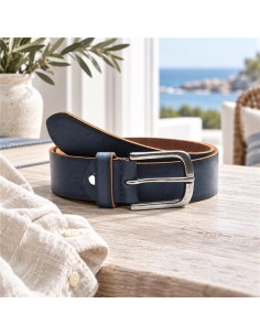 Ceinture de peau bleu B-VIKRET-NAVY