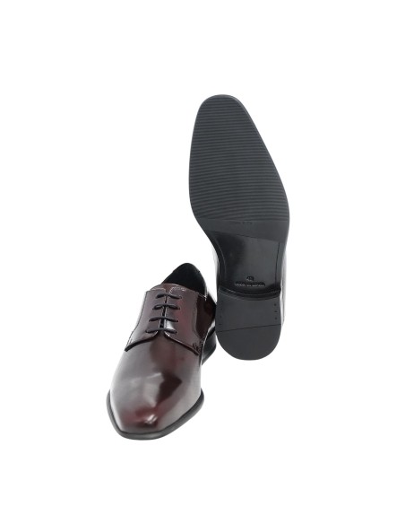 Derby de piel con plantilla extraible color burdeos