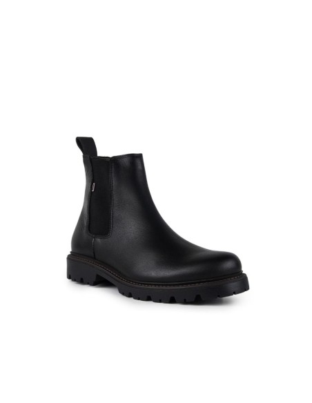 Black leather chelsea boots