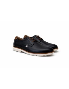 Blue leather derby