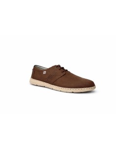 Derby de nobuck con cordones en contraste color beige 2