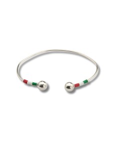 Brazalete de plata acabado a mano color plata
