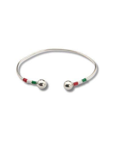 Brazalete de plata acabado a mano color plata