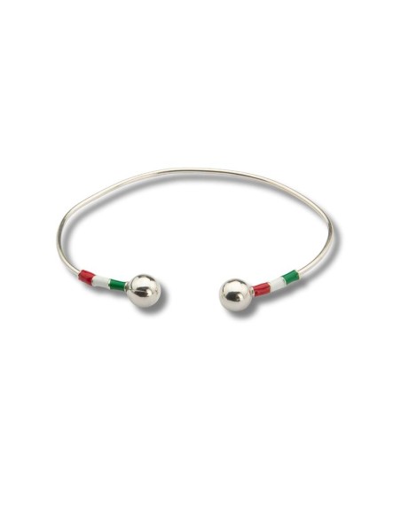 Brazalete de plata acabado a mano color plata