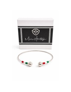 Brazalete de plata acabado a mano color plata 2