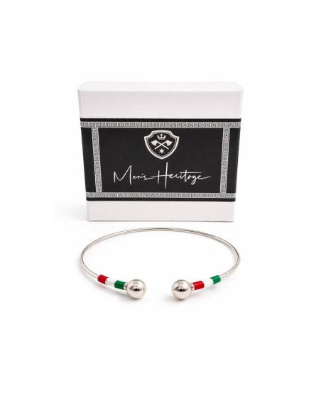 Brazalete de plata acabado a mano color plata