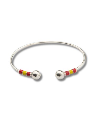 Brazalete de plata acabado a mano color plata
