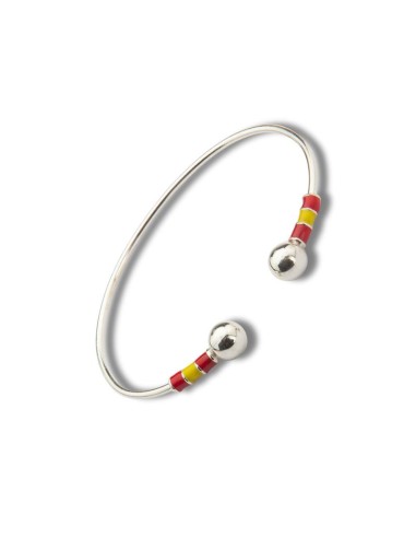 Brazalete de plata acabado a mano color plata
