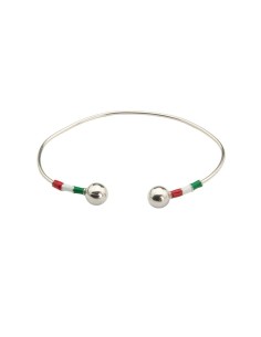 Brazalete de plata acabado a mano color plata