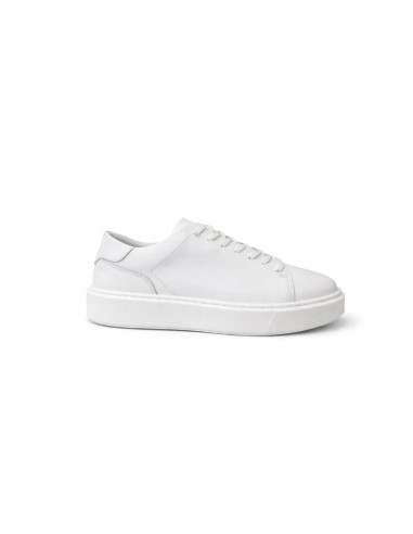 Sneakers de piel liso color blanco