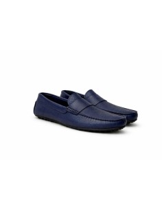 Mocasín de piel con antifaz color azul