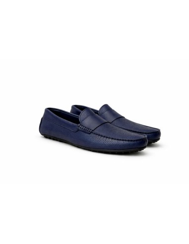 Mocassin de peau bleu MOCBASKET-MARINO