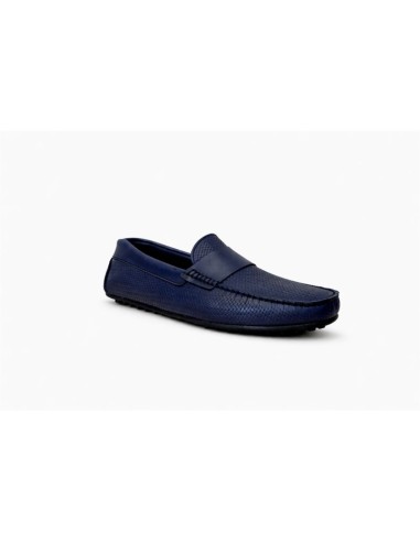 Blue leather moccasin