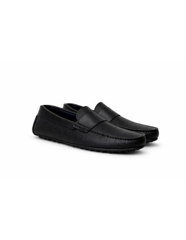 Black leather moccasin