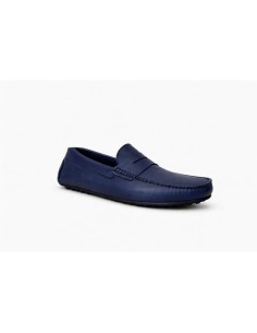 Mocasín de piel con antifaz color azul 2